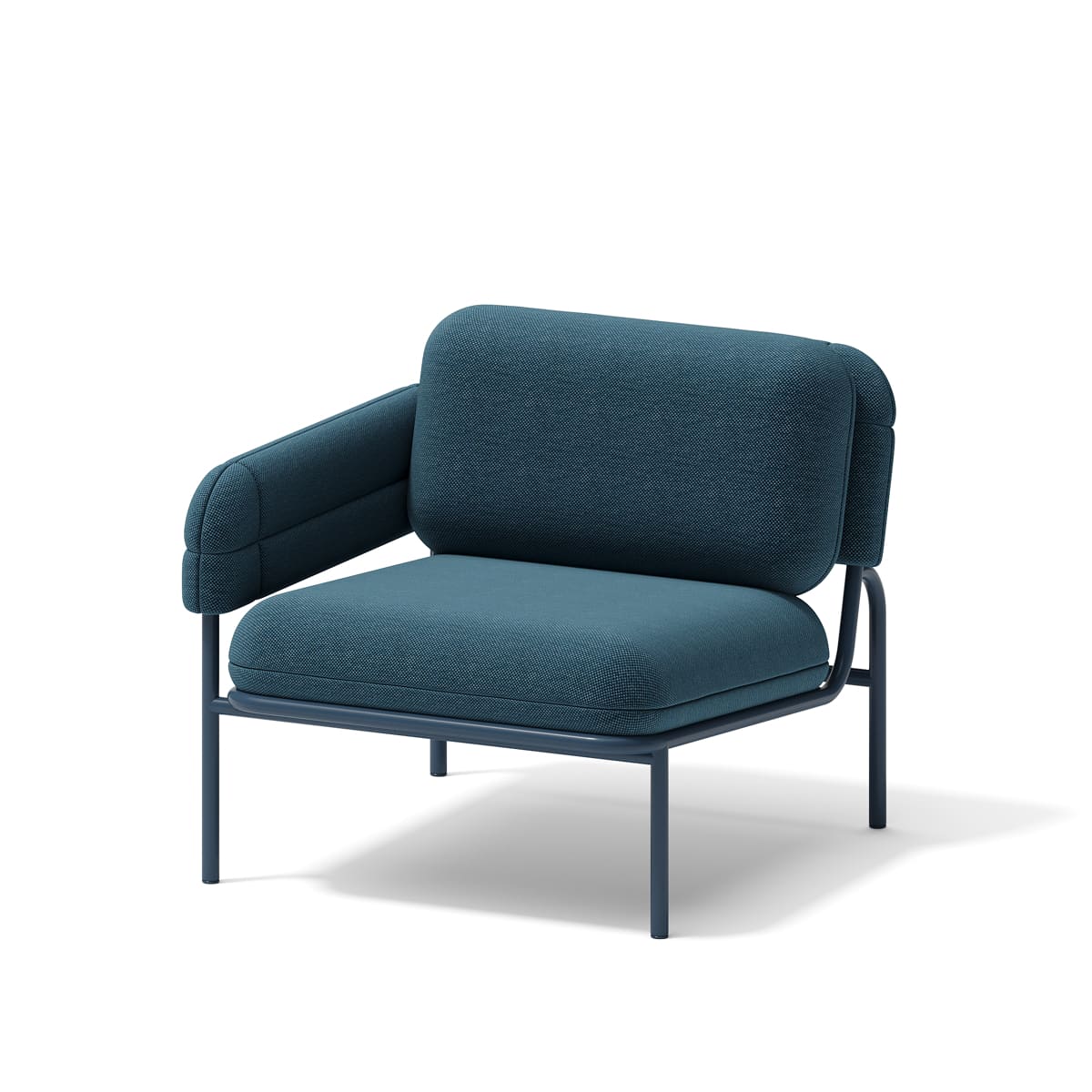Lounge chair with single armrest